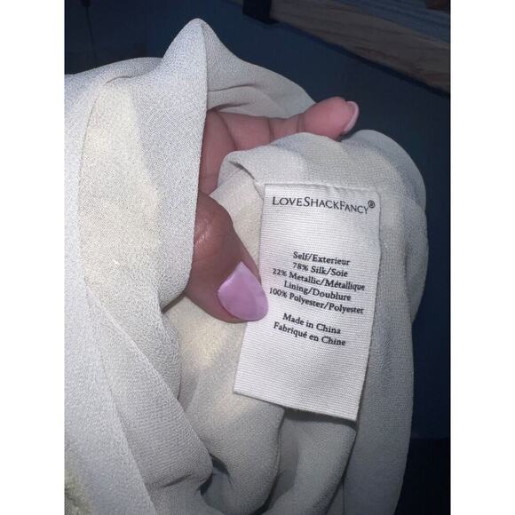 LoveShackFancy Yellow Ruffle Mini Gold Star Skirt Size Small Womens tiered skirt - Picture 6 of 7